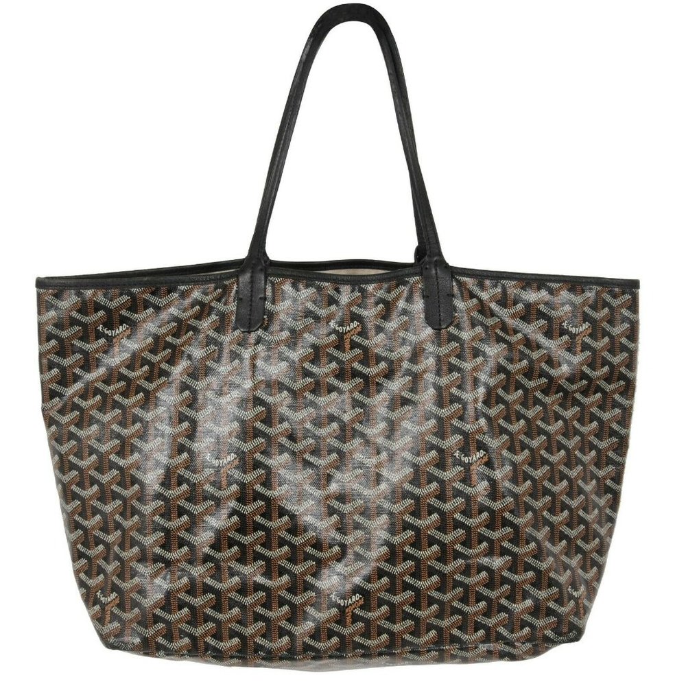 Goyard St Louis PM Tote Shoulder Bag Black Coated Canvas Wallet Pouch - 00828